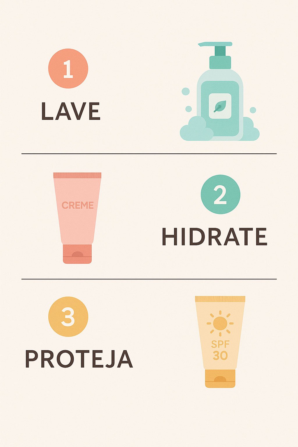 Passo a passo de hidratação rápida.